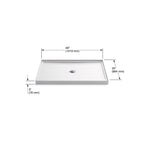 KOHLER K-8461-0 Rely 48" X 34" Alcove Shower Base, Center Drain - White