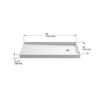 KOHLER K-8642-0 Rely 60" X 30" Alcove Shower Base, Right Drain - White