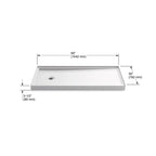 KOHLER K-8643-0 Rely 60" X 30" Alcove Shower Base, Left Drain - White