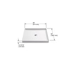 KOHLER K-8647-96 Rely 36" X 42" Alcove Shower Base, Center Drain - Biscuit