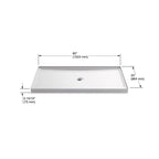 KOHLER K-8649-96 Rely 60" X 34" Alcove Shower Base, Center Drain - Biscuit