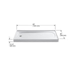 KOHLER K-9053-96 Salient 60" X 30" Alcove Shower Base, Left Drain - Biscuit