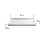 KOHLER K-9055-0 Salient 60" X 36" Alcove Shower Base, Center Drain - White