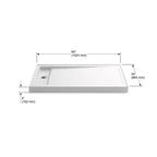 KOHLER K-9193-0 Bellwether 60" X 34" Alcove Shower Base, Left Offset Drain - White