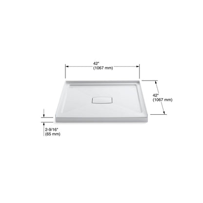 KOHLER K-9393-58 Archer 42" x 42" alcove shower base, center drain - Thunder Grey
