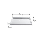KOHLER K-9925-0 Groove 48" X 36" Alcove Shower Base, Rear Center Drain - White
