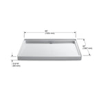 KOHLER K-9996-96 Groove 60" X 42" Alcove Shower Base, Rear Center Drain - Biscuit
