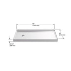 KOHLER K-8459-96 Rely 60" X 32" Alcove Shower Base, Left Drain - Biscuit