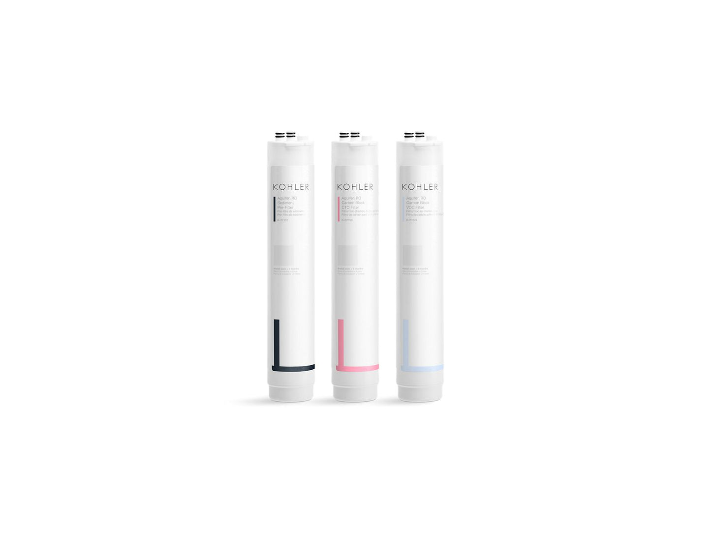KOHLER K-22159-NA Aquifer Reverse osmosis (RO) replacement filter 3-pack