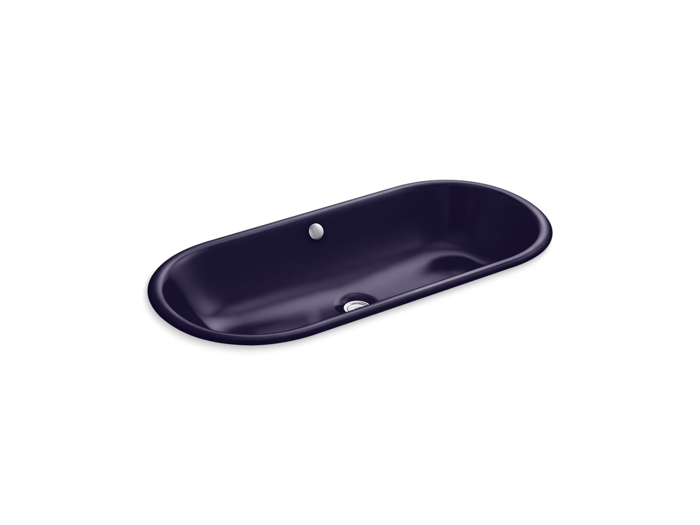 KOHLER K-20213-DGB Iron Plains 33" Oval Drop-In/Undermount Bathroom Sink In Indigo Blue