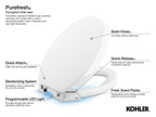KOHLER K-5588-0 Purefresh Deodorizing Elongated Toilet Seat - White