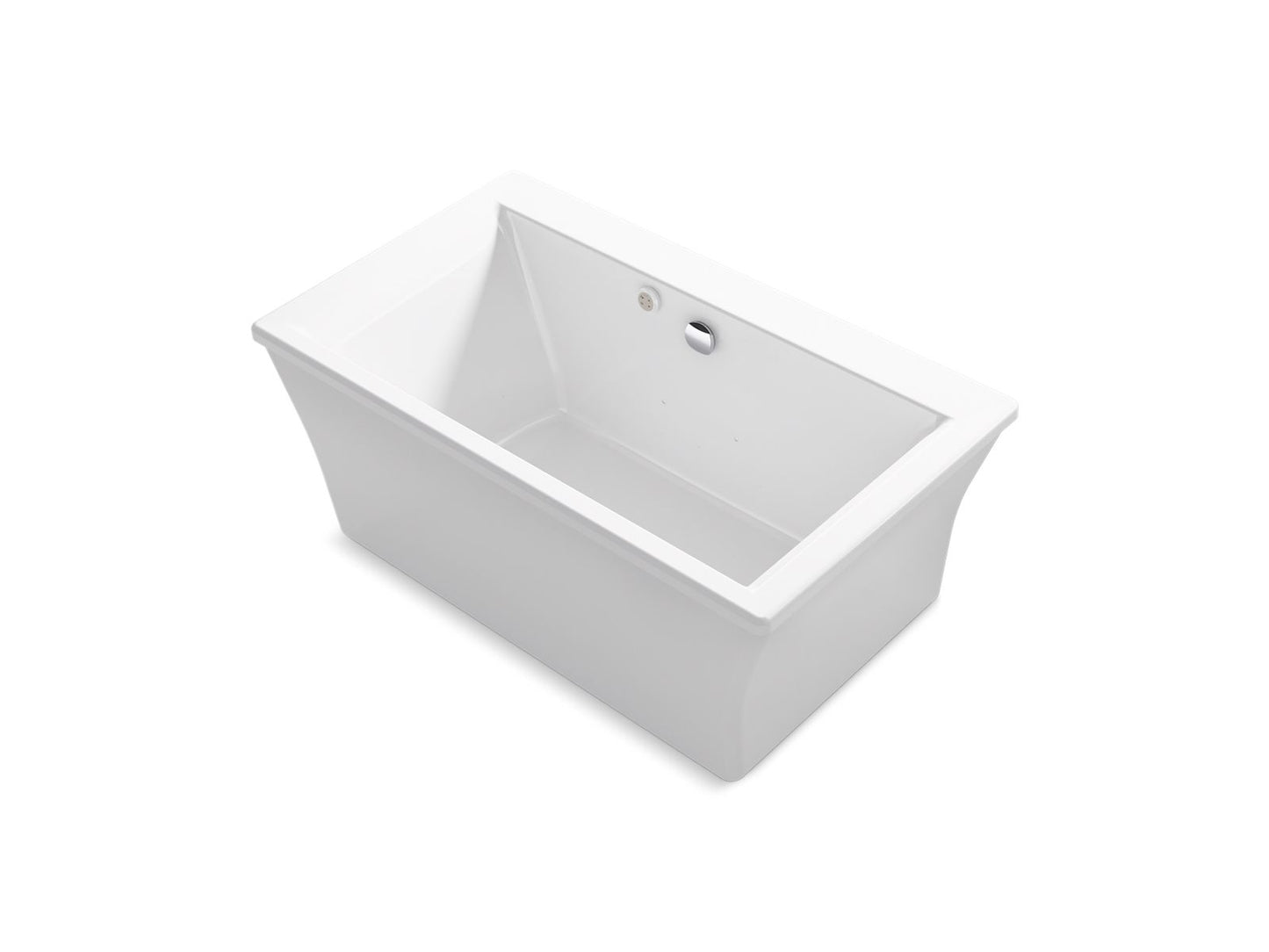 KOHLER K-24019-GH-0 Stargaze 60" X 34" Freestanding Heated Bubblemassage Air Bath With Fluted Shroud In White