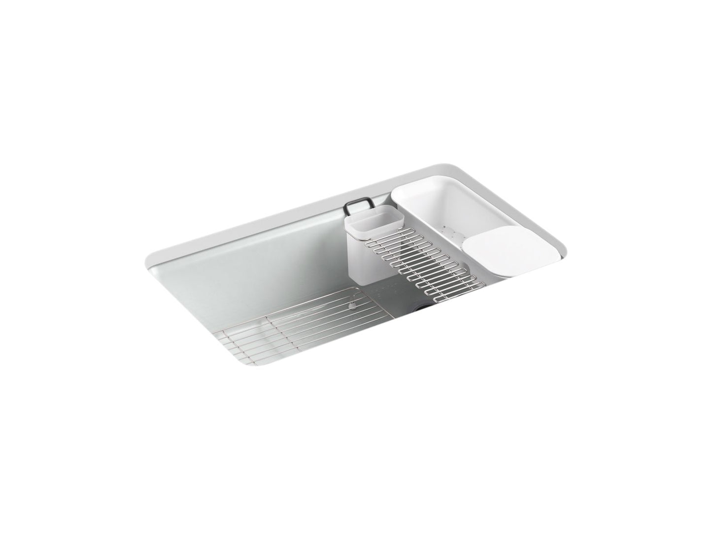 KOHLER K-5871-5UA3-95 Riverby 33" Undermount Single-Bowl Workstation Kitchen Sink In Ice Grey