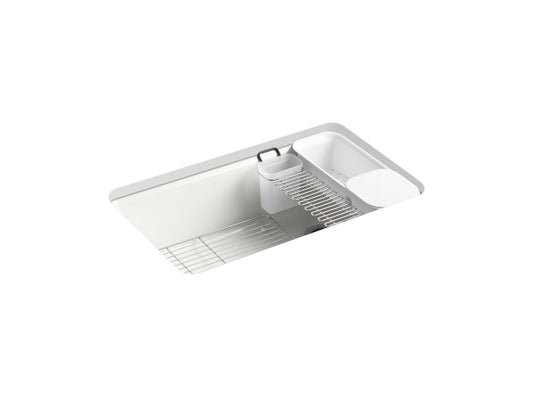 KOHLER K-5871-5UA3-FF Riverby 33" Undermount Single-Bowl Workstation Kitchen Sink In Sea Salt