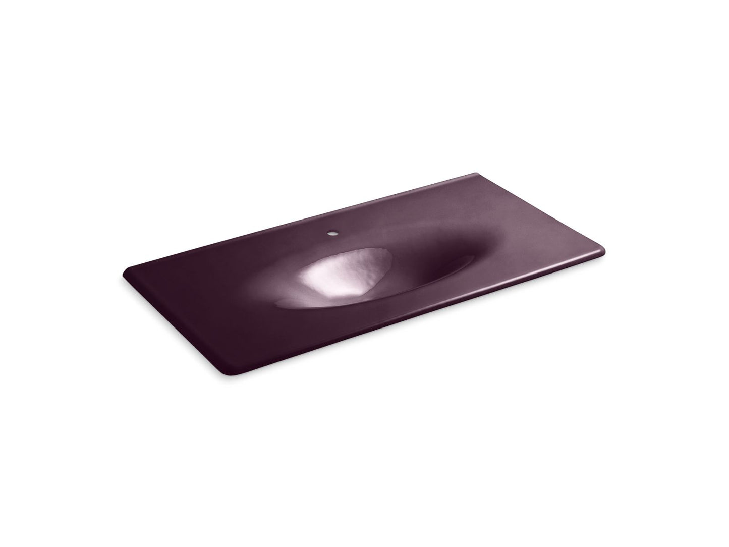 KOHLER K-3052-1-PLM Iron/Impressions 43" Enameled Cast Iron Vanity Top With Integrated Oval Sink In Black Plum