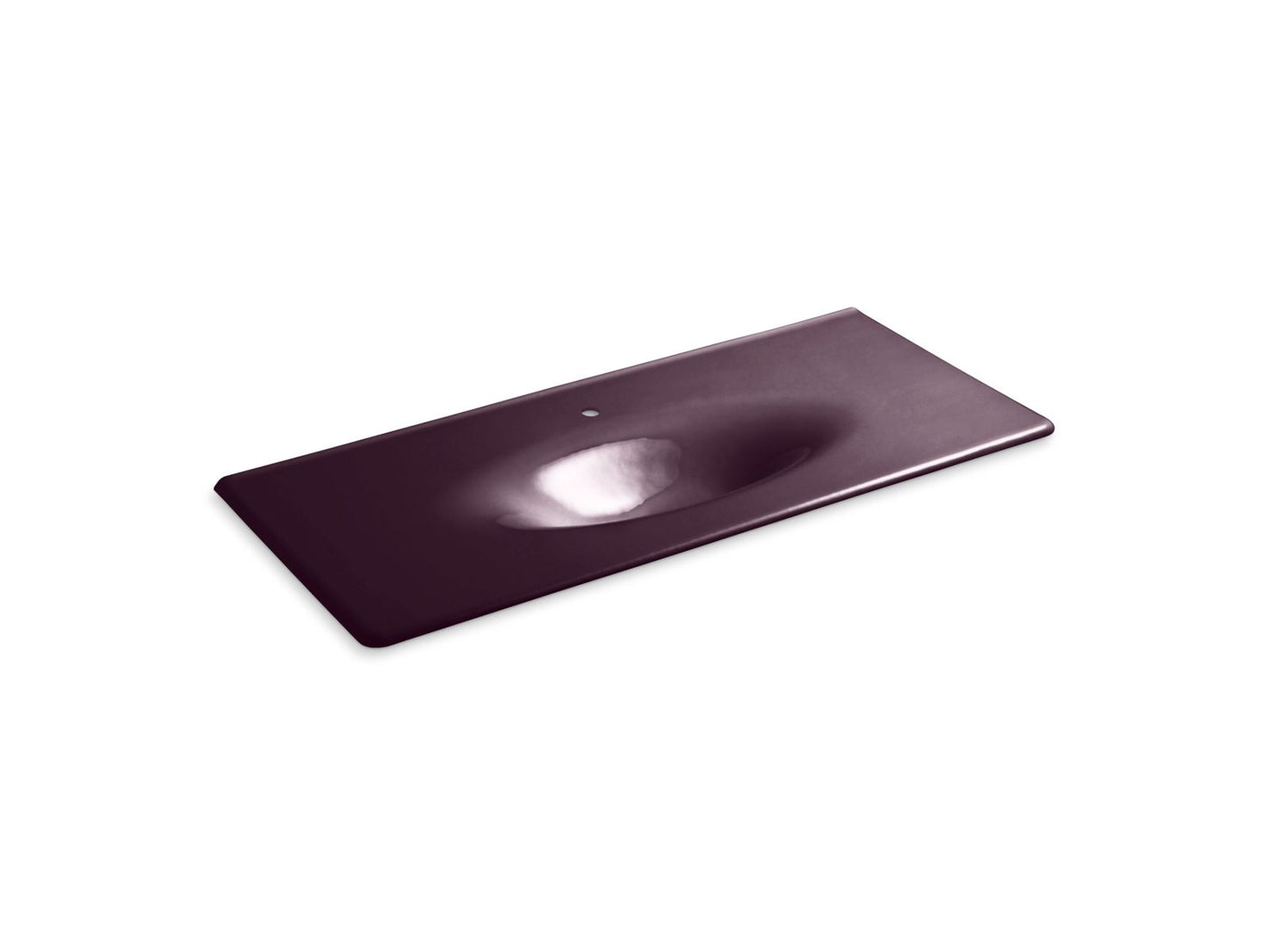 KOHLER K-3053-1-PLM Iron/Impressions 49" Enameled Cast Iron Vanity Top With Integrated Oval Sink In Black Plum