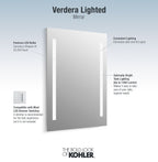 KOHLER K-99571-TLC-NA Verdera 24" X 33" Lighted Mirror