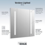 KOHLER K-99572-TLC-NA Verdera 34" X 33" Lighted Mirror