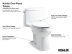 KOHLER K-3946-96 Adair One-Piece Elongated Toilet, 1.28 Gpf - Biscuit