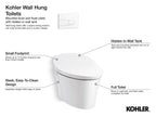 KOHLER K-5402-0 Veil One-Piece Elongated Smart Toilet, Dual-Flush - White