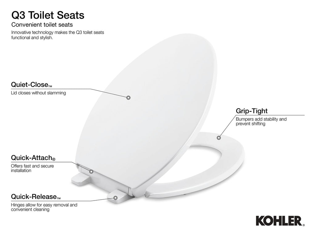 KOHLER K-4733-V10 Glenbury Quiet-Close Elongated Toilet Seat - 150Th Peachblow