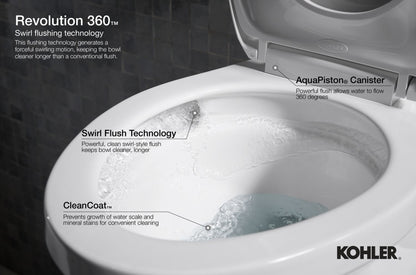 KOHLER K-3814-95 Corbelle Two-piece elongated toilet with skirted trapway, 1.28 gpf - Ice Grey