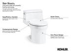 KOHLER K-5172-42 San Souci One-Piece Compact Elongated Toilet With Concealed Trapway, 1.28 Gpf - Aspen Green