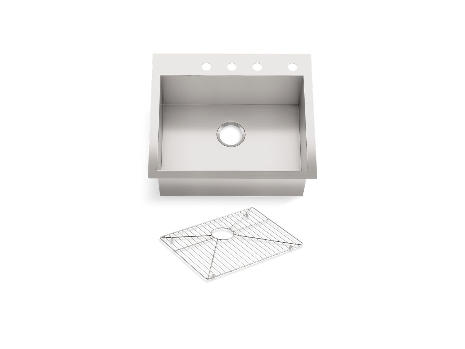 KOHLER K-3822-4-NA Vault 25" Top-/Undermount Single-Bowl Kitchen Sink - Stainless Steel