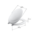 KOHLER K-4615-CP-0 Revival(R) Elongated Toilet Seat With Polished Chrome Hinges - White