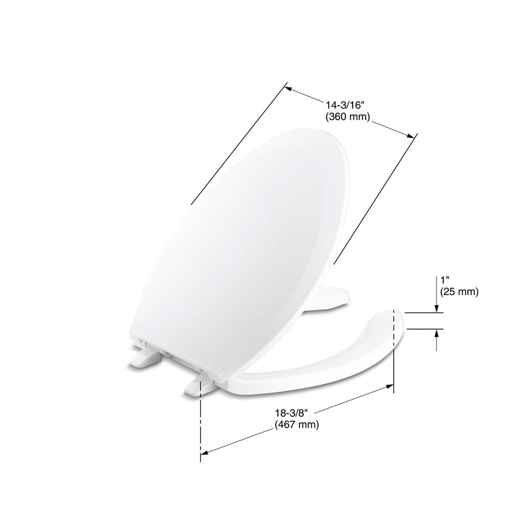KOHLER K-4650-0 Lustra Elongated Toilet Seat - White