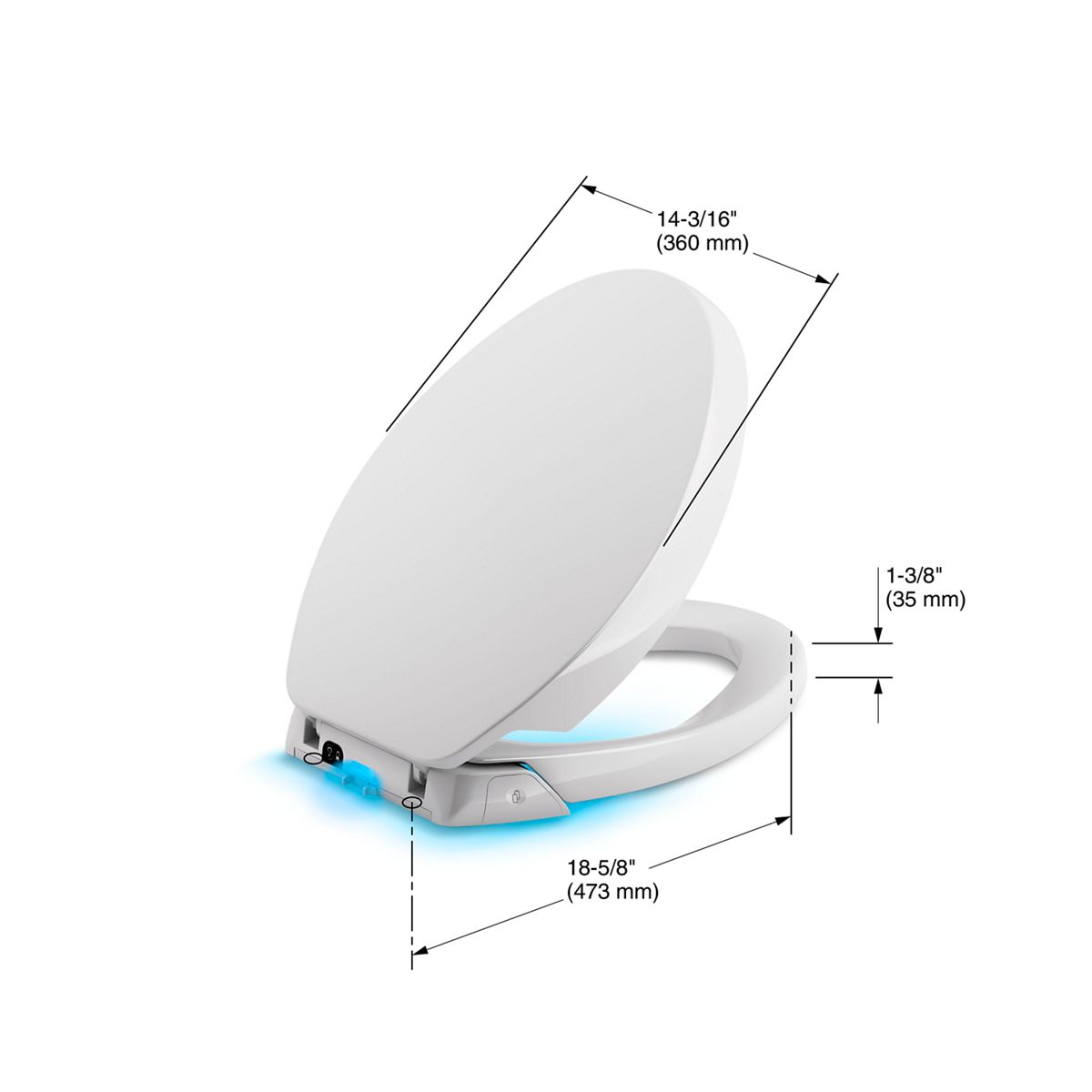 KOHLER K-5588-0 Purefresh Deodorizing Elongated Toilet Seat - White
