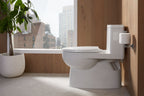 KOHLER K-78080-96 Reach One-Piece Compact Elongated Toilet With Skirted Trapway, 1.28 Gpf - Biscuit