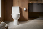 KOHLER K-78080-96 Reach One-Piece Compact Elongated Toilet With Skirted Trapway, 1.28 Gpf - Biscuit