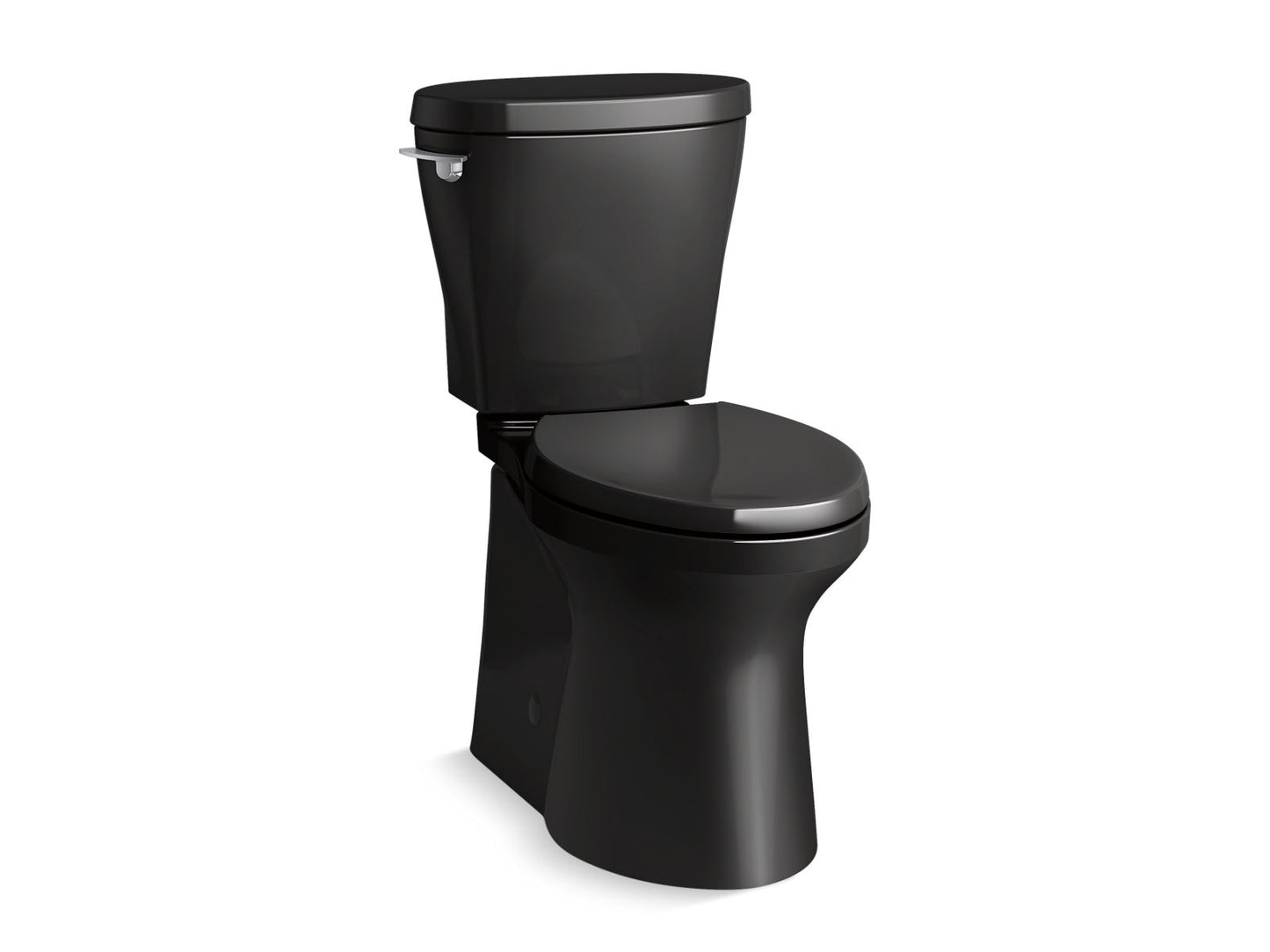 KOHLER K-20198-7 Betello Continuousclean Xt Two-Piece Elongated Toilet With Skirted Trapway, 1.28 Gpf In Black Black