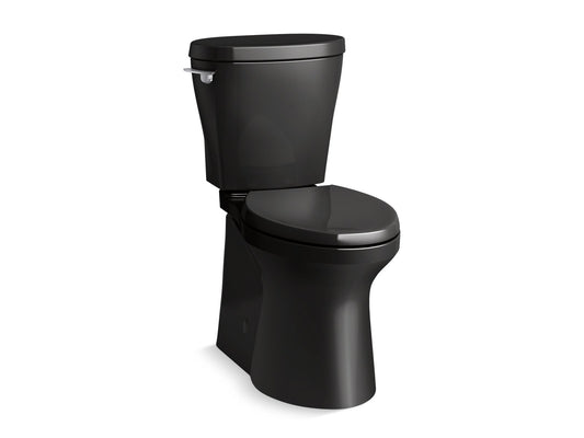 KOHLER K-20198-7 Betello ContinuousClean XT two-piece elongated toilet with skirted trapway, 1.28 gpf - Black Black