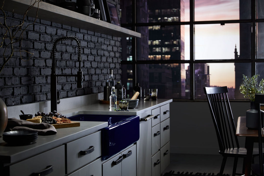 KOHLER K-24982-VS Purist Semi-Professional Kitchen Sink Faucet With Three-Function Sprayhead - Vibrant Stainless