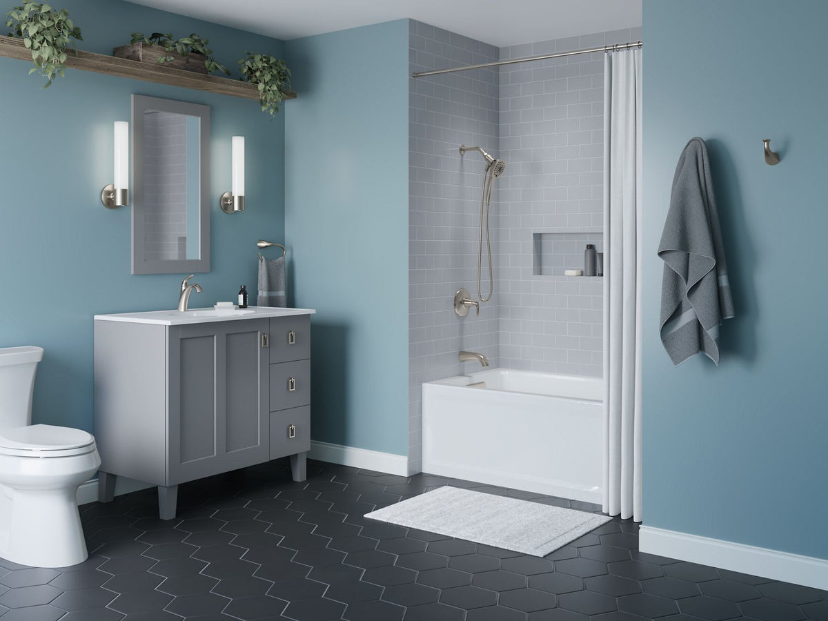 KOHLER K-1123-LA-96 Archer 60" X 32" Alcove Bath, Left Drain - Biscuit