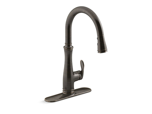 KOHLER K-29108-2BZ Bellera Touchless Pull-Down Kitchen Sink Faucet With Three-Function Sprayhead In Oil-Rubbed Bronze