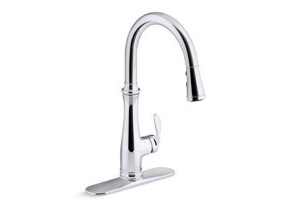 KOHLER K-29108-CP Bellera Touchless pull-down kitchen sink faucet with three-function sprayhead - Polished Chrome