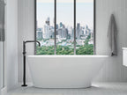 KOHLER K-T97328-4-BL Purist Floor-Mount Bath Filler Trim With Handshower - Matte Black