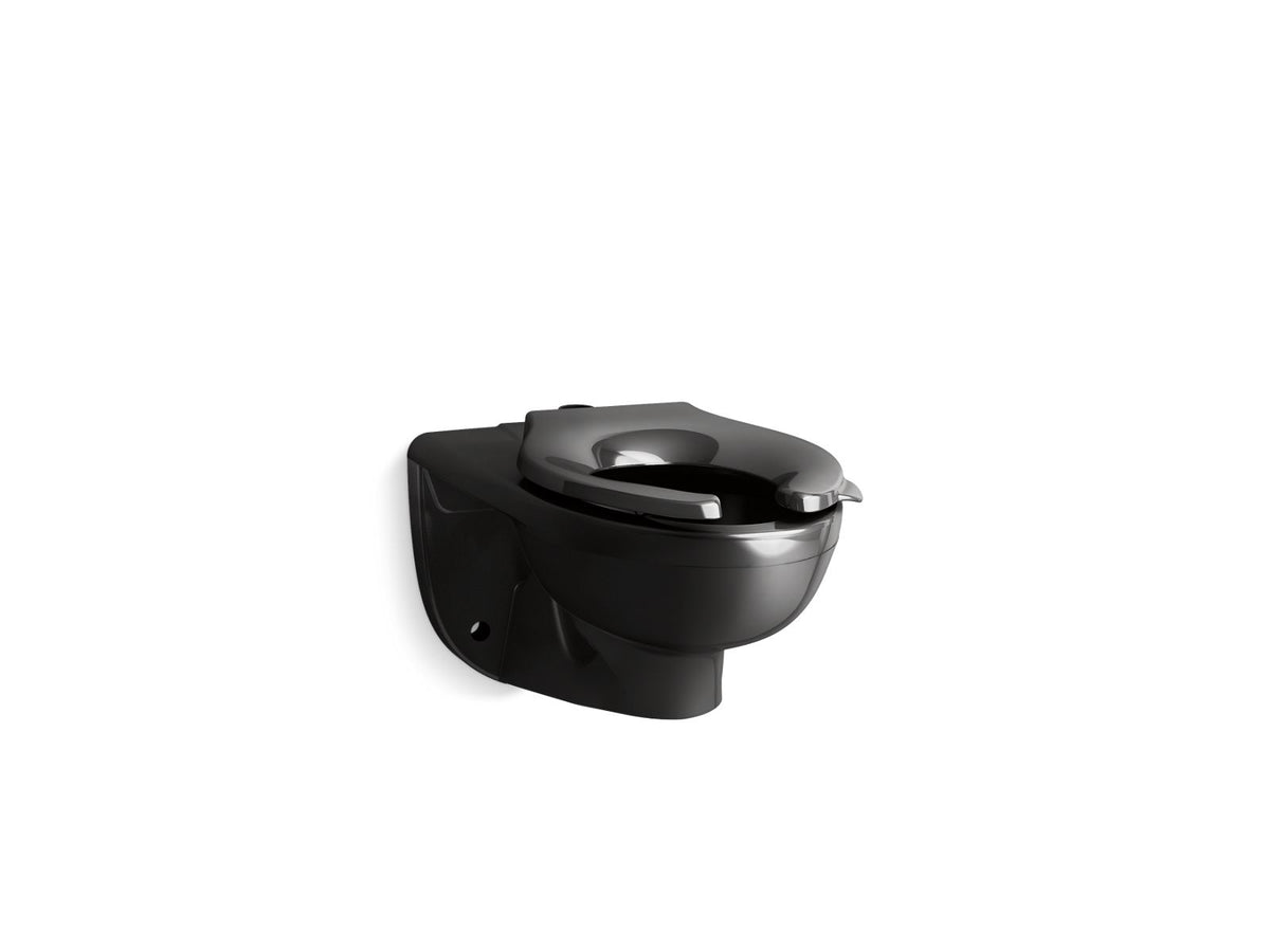 KOHLER K-84325-7 Kingston Ultra Wall-Mount Toilet Bowl With Top Spud - Black Black