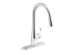 KOHLER K-22036-CP Simplice Touchless Pull-Down Kitchen Sink Faucet With Three-Function Sprayhead - Polished Chrome