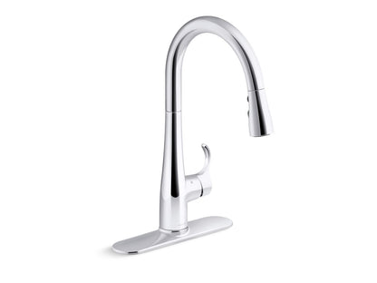 KOHLER K-22036-2MB Simplice Touchless pull-down kitchen sink faucet with three-function sprayhead - Vibrant Brushed Moderne Brass