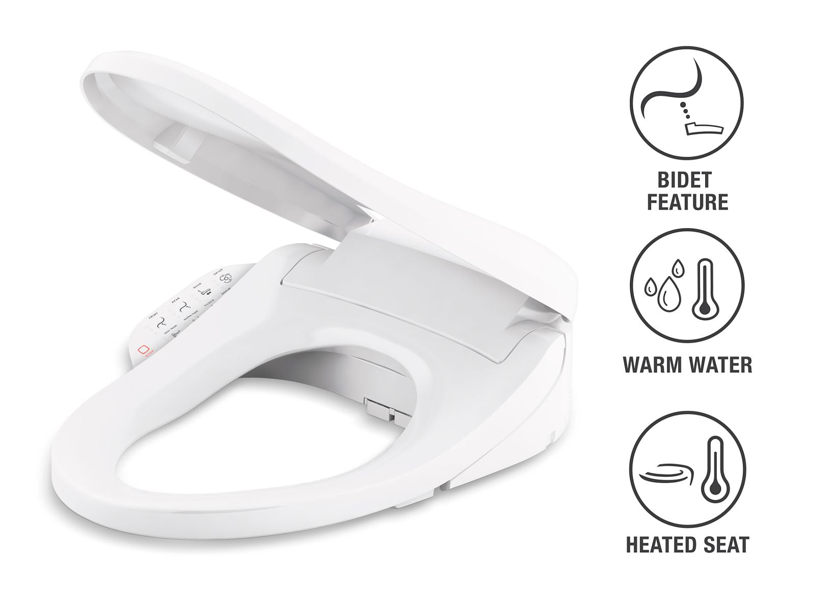 KOHLER K-8298-96 Purewash E590 Elongated Bidet Toilet Seat - Biscuit