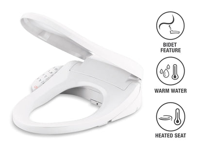 KOHLER K-8298-0 PureWash E590 Elongated bidet toilet seat - White