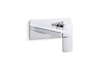 KOHLER K-22567-4-BL Parallel Wall-Mount Single-Handle Bathroom Sink Faucet, 1.2 Gpm - Matte Black