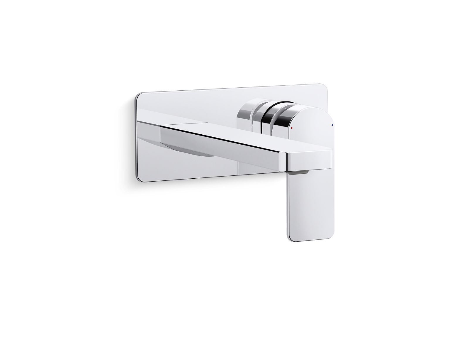KOHLER K-22567-4-BL Parallel Wall-Mount Single-Handle Bathroom Sink Faucet, 1.2 Gpm - Matte Black