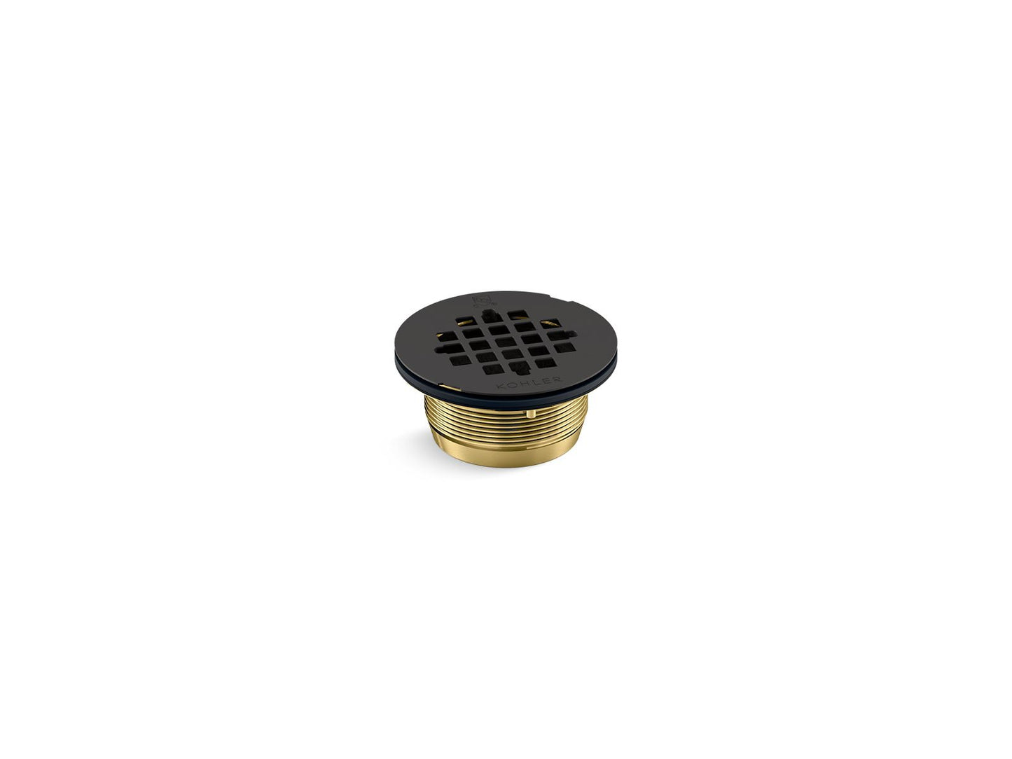 KOHLER K-22675-BL Round Brass Shower Receptor Drain In Matte Black