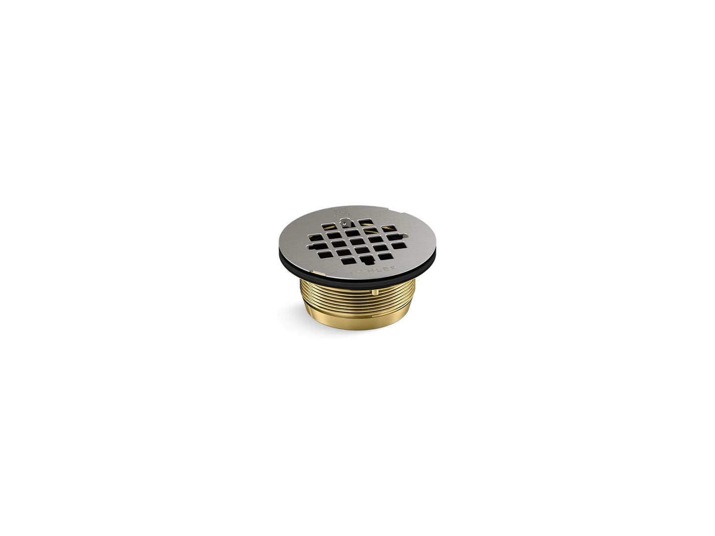 KOHLER K-22675-BS Round Brass Shower Receptor Drain In Brushed Stainless