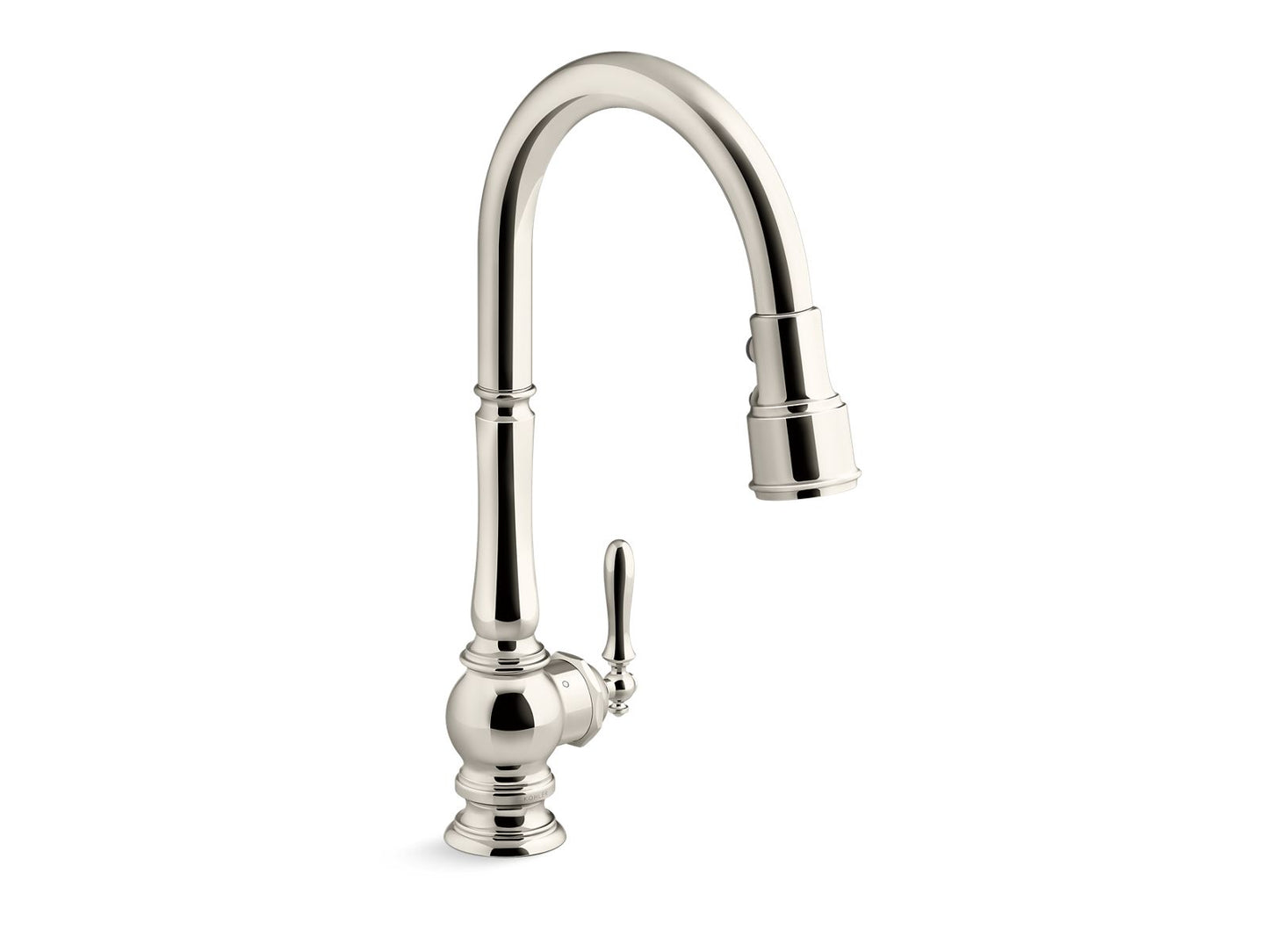 KOHLER K-29709-SN Artifacts Touchless Pull-Down Kitchen Sink Faucet With Three-Function Sprayhead In Vibrant Polished Nickel